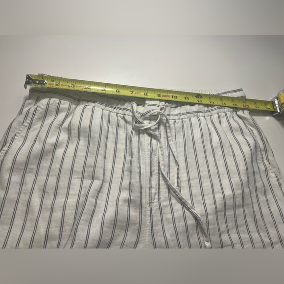 GAP Women's Easy Pant Linen black and white striped Size medium pockets - Picture 10 of 11